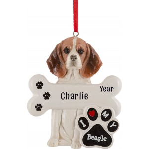 Beagle Dog Personalized Christmas Ornament 