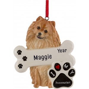 Pomeranian Dog Personalized Christmas Ornament 