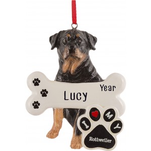 Rottweiler Dog Personalized Christmas Ornament 