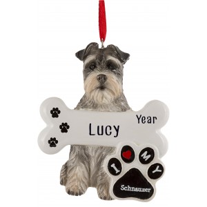 Schnauzer Dog Personalized Christmas Ornament 