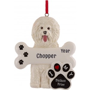 Bichon Frise Dog Personalized Christmas Ornament 