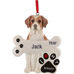 Brittany Dog Personalized Christmas Ornament 