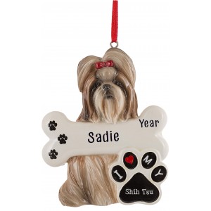 Shih Tzu Dog Personalized Christmas Ornament