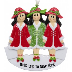 Girlfriends Christmas W3 Personalized Christmas Ornament