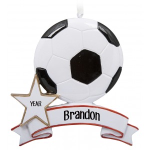 Soccer Ball Personalized Christmas Ornament