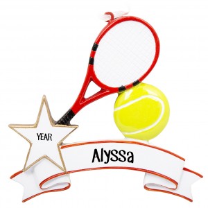 Tennis Pink Personalized Christmas Ornament