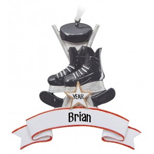 Ice Hockey Personalized Christmas Ornament