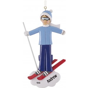 Ski Boy Personalized Christmas Ornament
