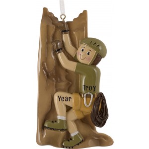 Climber Boy Personalized Christmas Ornament