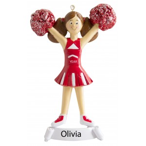 Cheerleaders Red Personalized Christmas Ornament