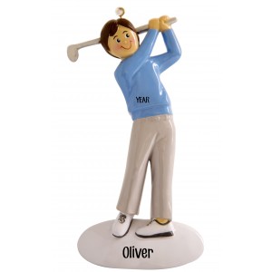 Golf Boy Personalized Christmas Ornament