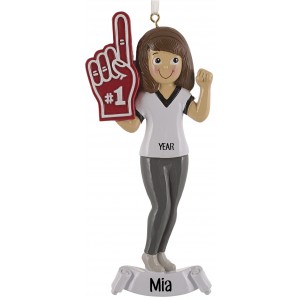 Sport Fan Girl Personalized Christmas Ornament