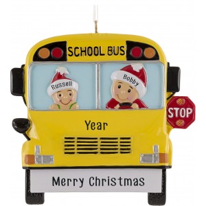 School Bus Personalized Christmas Ornament