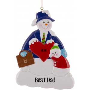 Snow Family Dad Personalized Christmas Ornament