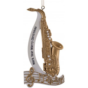 Saxophone Personalized Christmas Ornament