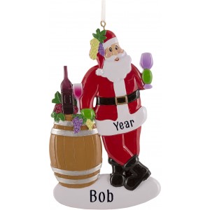 Tuscany Santa Wine Personalized Christmas Ornament