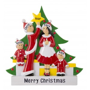Tree Decorating Family of 4 Table Top