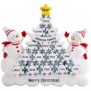 Snowman With Snowflakes Red Table Top