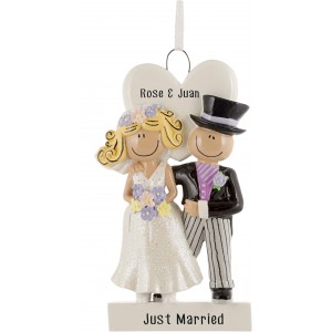 Wedding Couple Personalized Christmas Ornament 