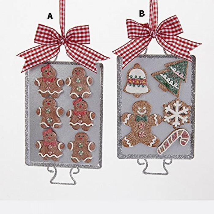 Snowflake Gingerbread Cookies Baking Pan Kitchen Christmas Tree Ornament,  Metal