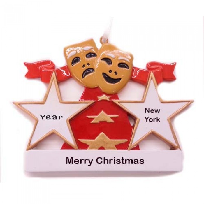 Theatre Masks Personalized Christmas Ornament