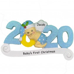 Image of 2020 Baby Boy Personalized Christmas Ornament