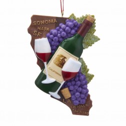 Image of 4.25"Res California State Wine Orn