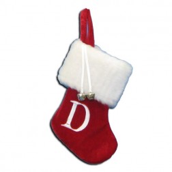 Image of 7"Red/Wht Monogram "D" Mini Stockng
