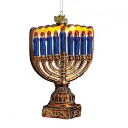Image of Glass Menorah Ornament 
