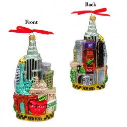 Image for New York City Cityscape Glass Ornament