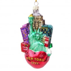 Image for New York City Cityscape Glass Ornament