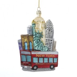 Image for New York City Cityscape Glass Ornament