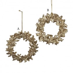 Image of Acrylic Gold Wreath Ornament