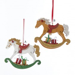 Image of 4.9" Wooden Rocking Horse Ornament
