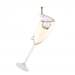 Image of 4.25"Blown Gls Champagne Glass Orn