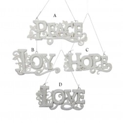 Image of 4.5-4.9" Peace/Joy/Hope/Love Ornament