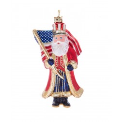 Image of 5"Noble Gems Patriotic Santa Orn