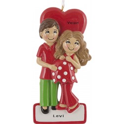 Image of Expecting Couple Personalized Christmas Ornament