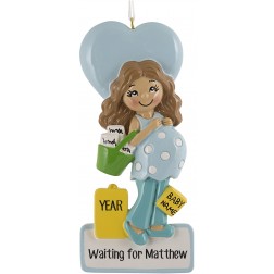 Image of Mommy To Be Blue Personalized Christmas Ornament