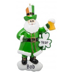 Image of Irish Santa Personalized Christmas Ornament