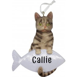 Image of Tabby Cat Personalization Ornament
