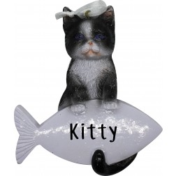 Image of Tuxedo Cat Personalization Ornament