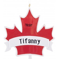 Image of Maple Leaf Canada Personalized Christmas Ornament