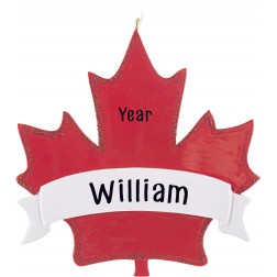 Image of Maple Leaf 1 Canada Personalized Christmas Ornament
