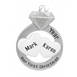 Image of Engagement Personalized Christmas Ornament 
