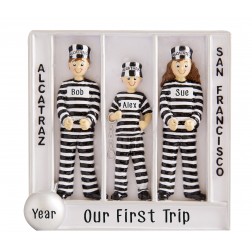Image of Prisoner Of Alcatraz Family of 3 Personalized Christmas Ornament