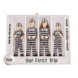 Image of Prisoner Of Alcatraz Family of 4 Personalized Christmas Ornament