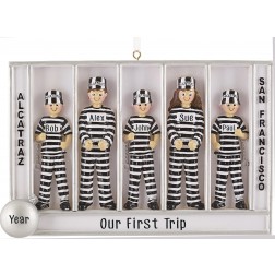 Image of Prisoner Of Alcatraz Family of 5 Personalized Christmas Ornament