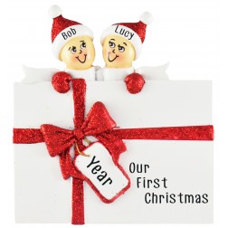 Image of Surprise Gift Box Family of 2 Personalized Christmas Ornament 
