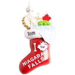 Image of Niagara Falls Stocking Personalized Christmas Ornament